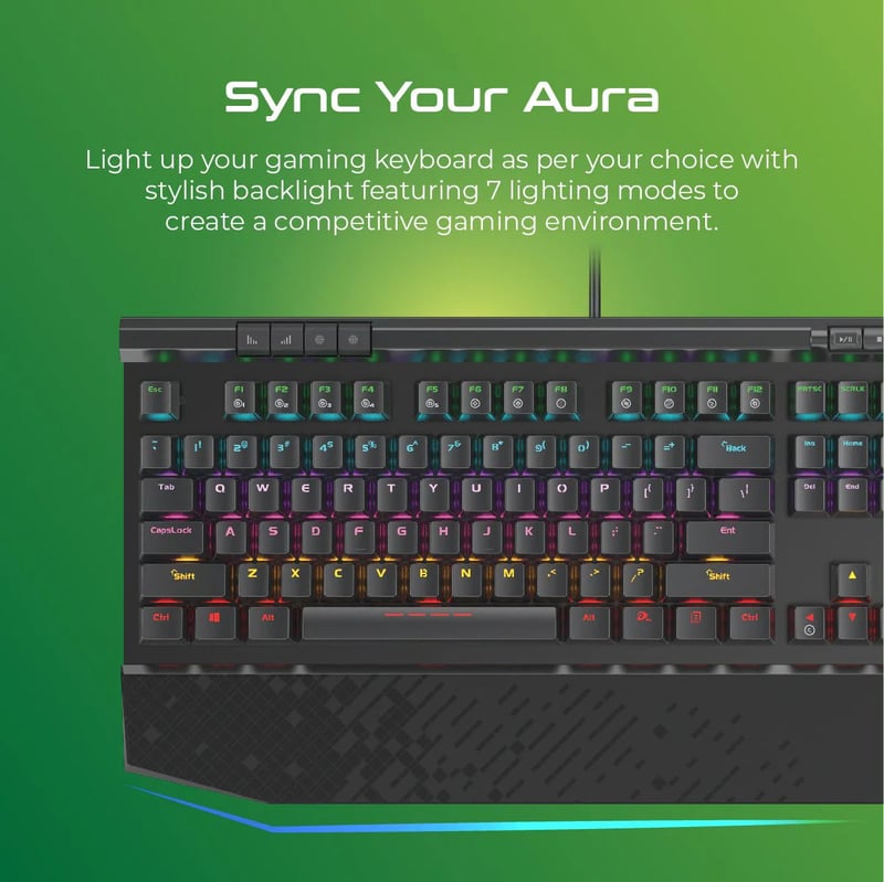 Vertux Tungsten Mechanical Gaming Keyboard Wired Full-Size RGB - 4