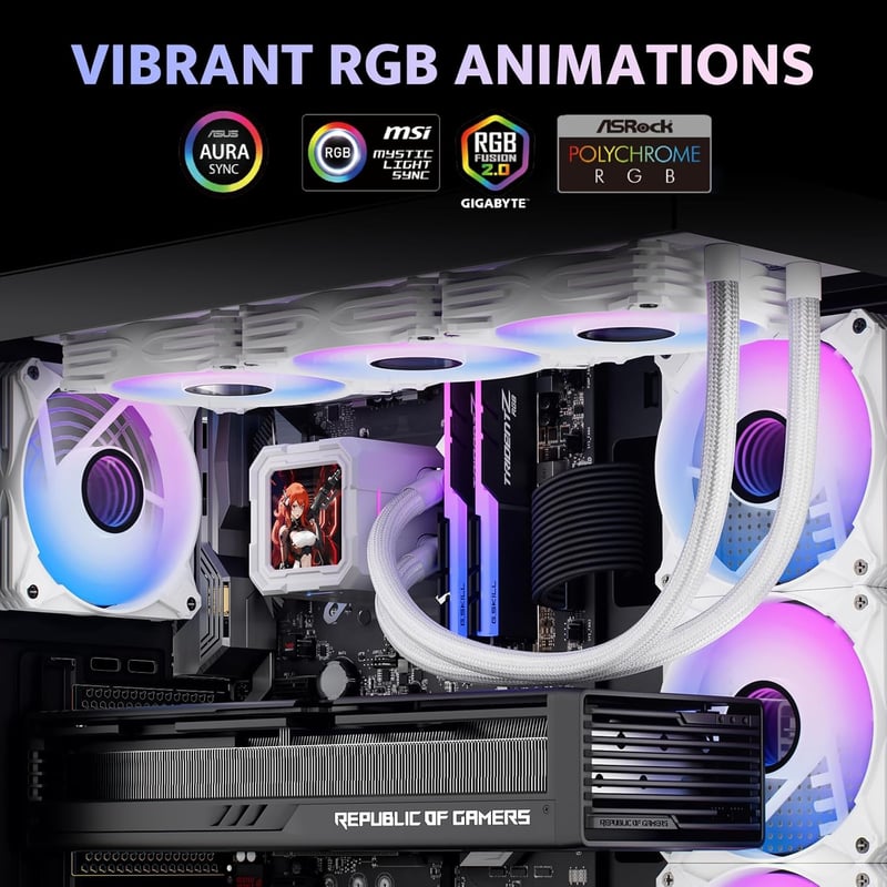 DarkFlash DV360S 360mm AIO Liquid Cooler ARGB White - 7