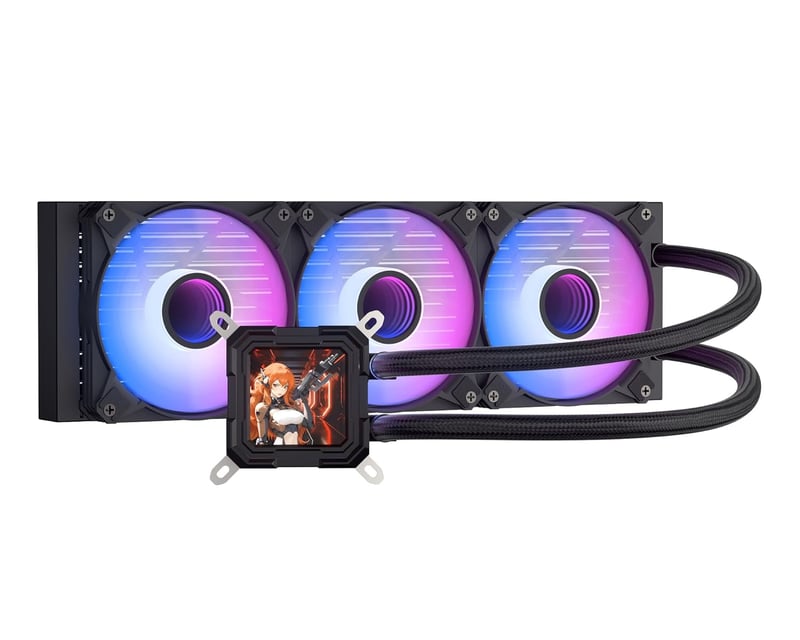 DarkFlash Wave DV360S 360mm AIO Liquid Cooler with LCD Screen Black - 10