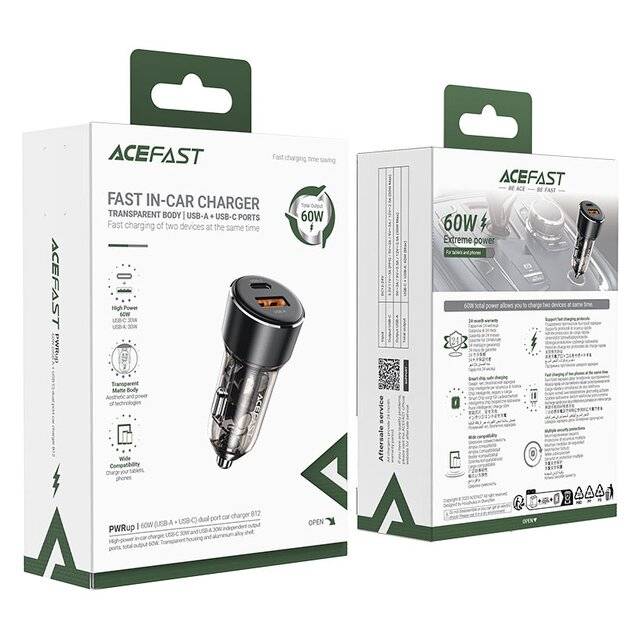 شاحن AceFast B12 60W للسيارة أسود - 2