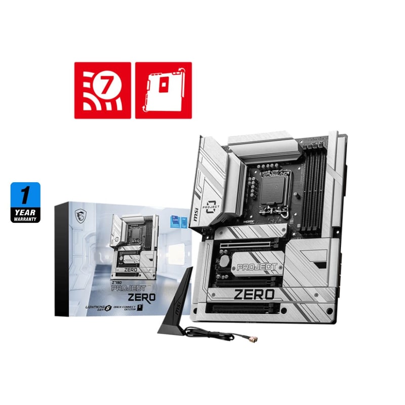 MSI Project Zero Z790 LGA1700 ATX Motherboard WiFi 7 DDR5 - 7