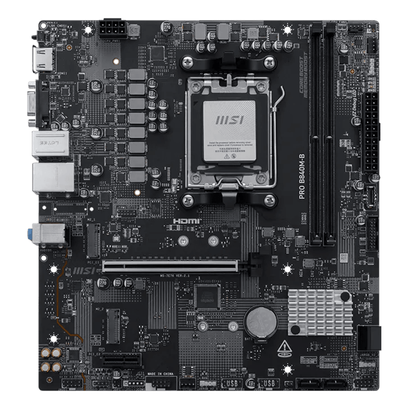 MSI PRO B840M-B AMD AM5 DDR5 Micro-ATX Motherboard - 4