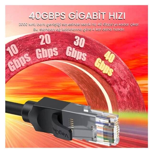 كيبل VegGieg CAT6 Ethernet RJ45 إلى RJ45 20m أسود - 4