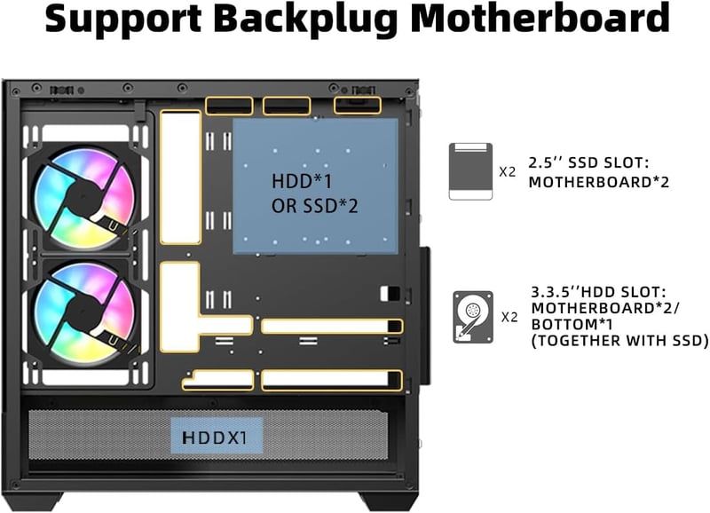 SAMA SV02 Mid-Tower ATX Case Black Tempered Glass - 4