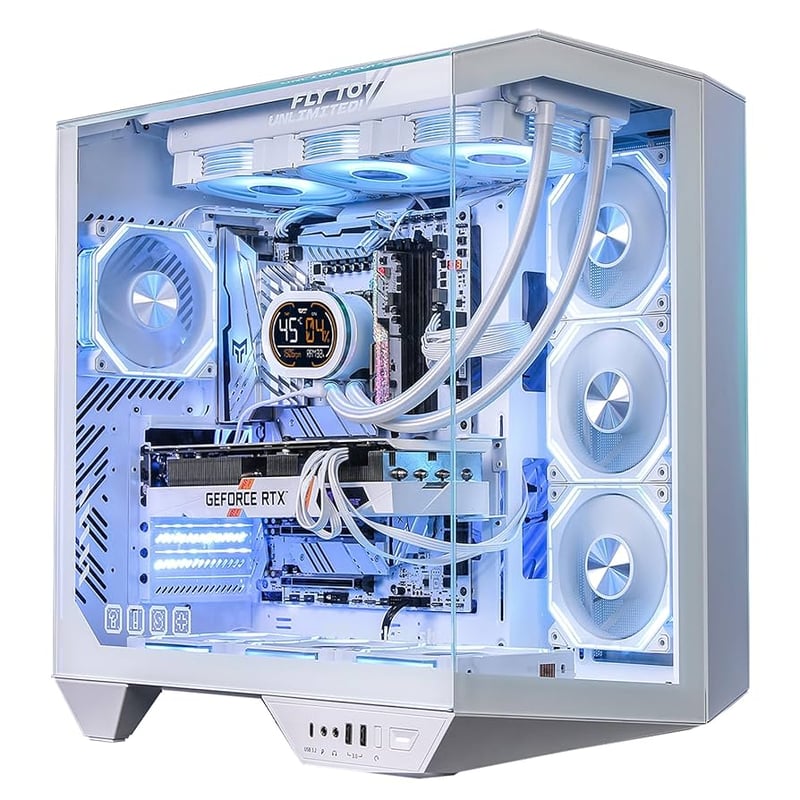 DarkFlash DY470 Mid-Tower ATX Case White Tempered Glass - 7