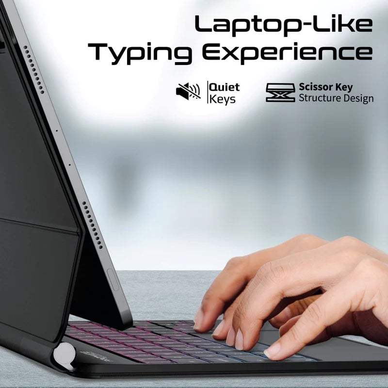 Promate FlexKeys-11Pro Wireless iPad Keyboard Case with Trackpad - 6