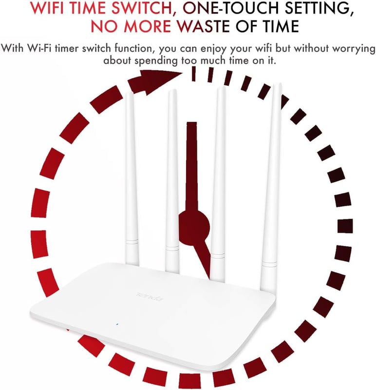 راوتر Tenda F6 V3.0 N300 بتردد أحادي WiFi 4 - 4