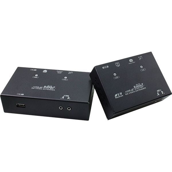 محول Rextron EVBMU-M6119 4K HDBaseT HDMI إلى USB إكستندر على Cat6 100m - 1