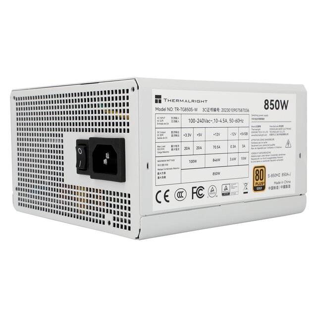 باور سبلاي Thermalright TG850S-W 850W 80+ Gold غير معياري أبيض - 1