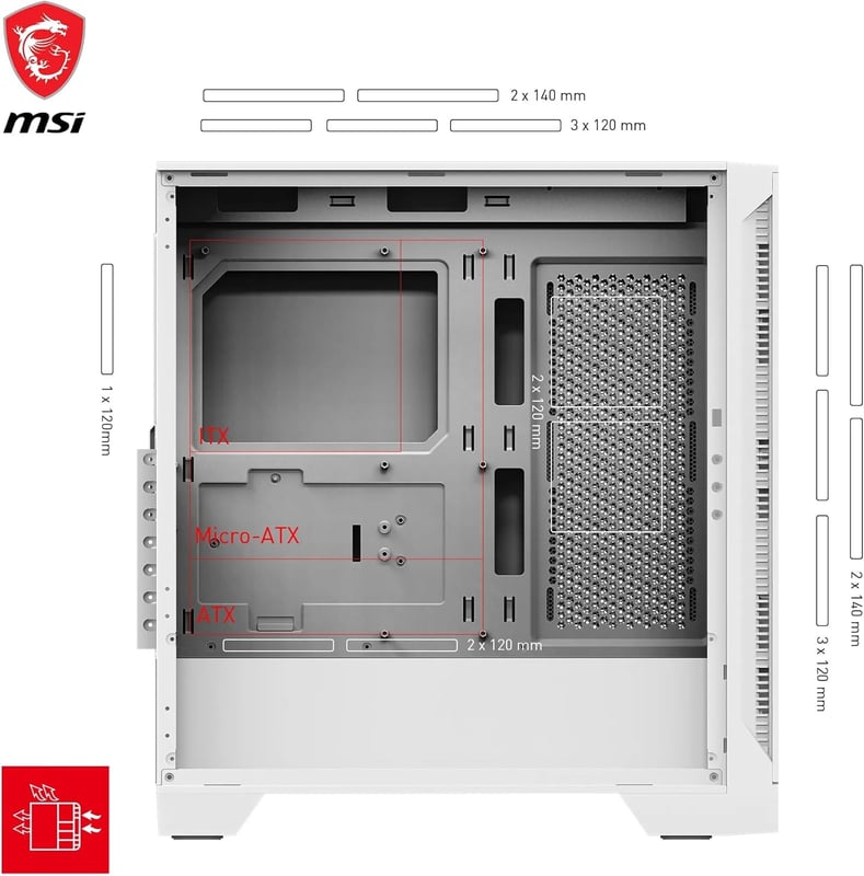 كيس MSI MAG Forge 320R Mid-Tower ATX أبيض - 10