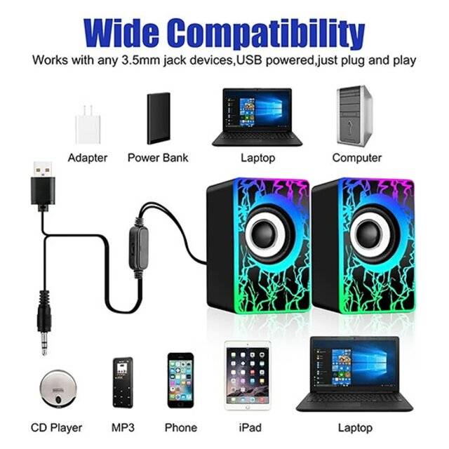 R8 SP-02 Portable Bluetooth Speaker with RGB Lights - 2