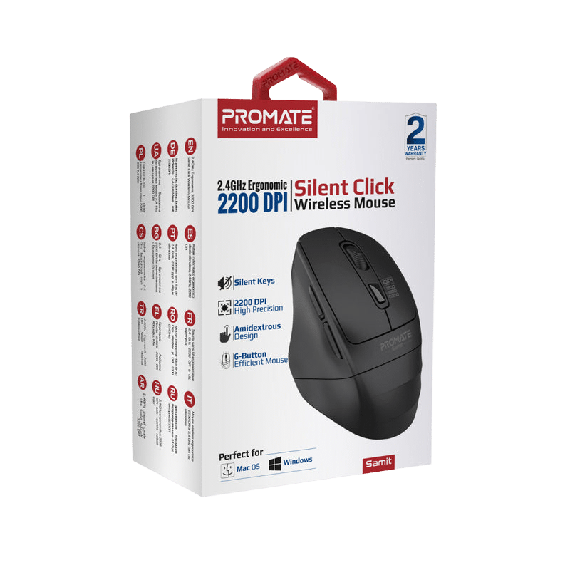 Promate Samit Silent Click Wireless Mouse 2200 DPI - 6