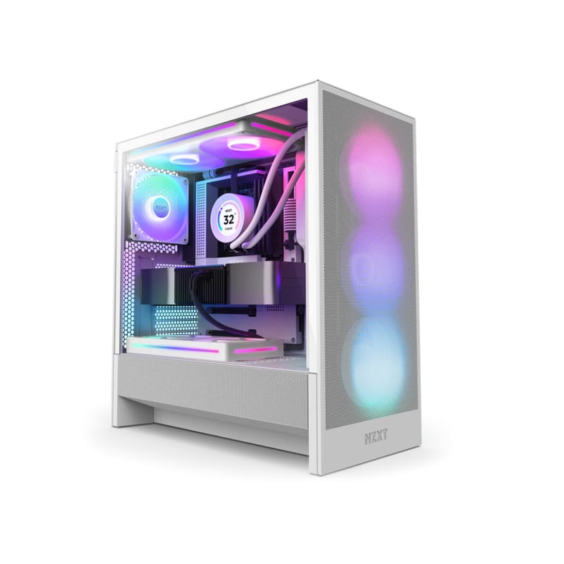 كيس NZXT H5 Flow Mid-Tower ATX أبيض RGB - 2