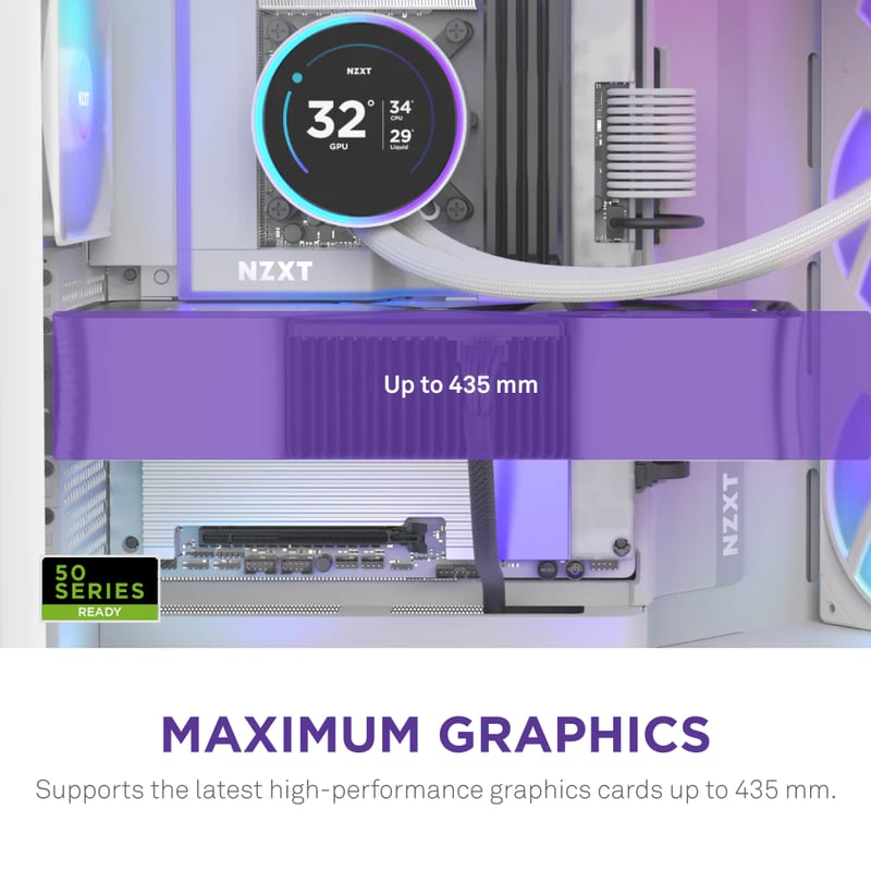 كيس NZXT H9 Flow Mid-Tower ATX أبيض RGB+ - 7
