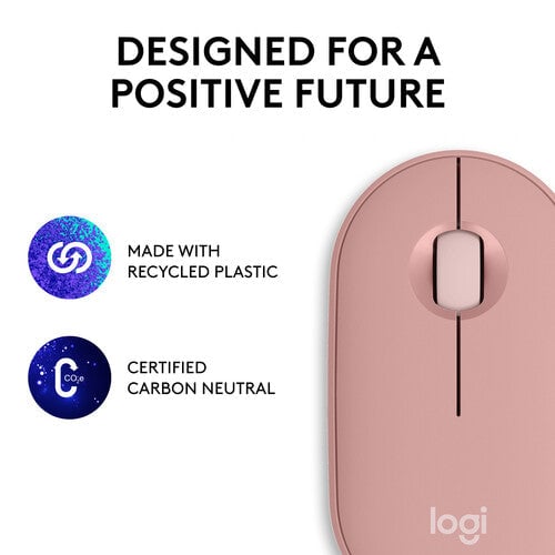 ماوس Logitech Pebble M350s 4000 DPI Dual-Mode Tonal Rose - 31
