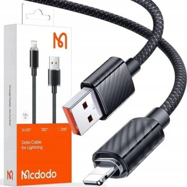 كيبل Mcdodo Dichromatic Series USB-A إلى Lightning 1.2m أسود - 3