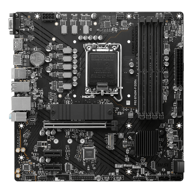 MSI PRO B760M-P DDR4 LGA 1700 Micro-ATX Motherboard - 6