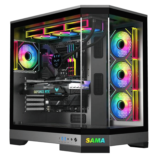 SAMA Neview 3021 Full-Tower ATX Case Black Tempered Glass - 5