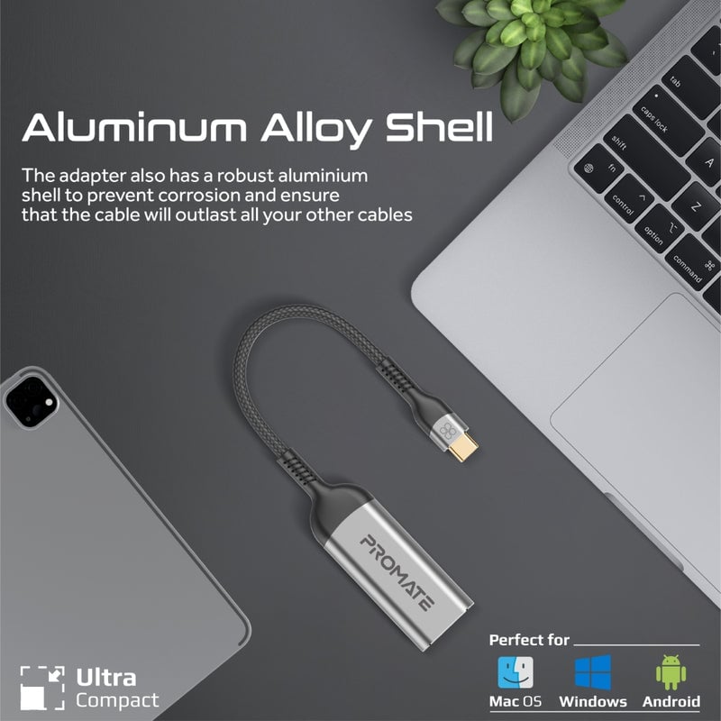 محول USB Promate MediaLink 8K@60Hz USB-C إلى HDMI هيكل ألومنيوم - 5