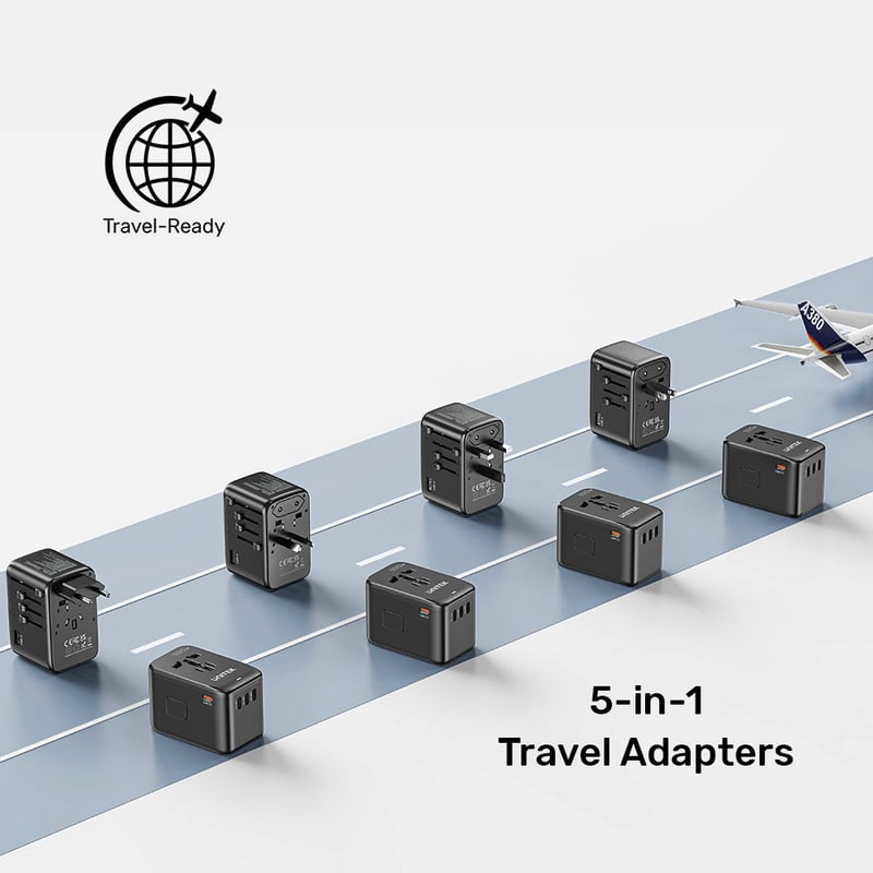 Unitek GaN 100W Universal Travel Adapter Black - 11