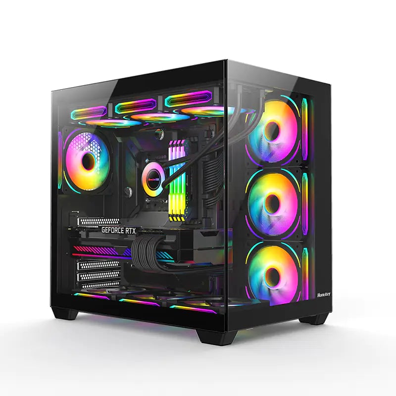 كيس Huntkey S980 Tornado Mid-Tower ATX أبيض زجاج مقوى - 10