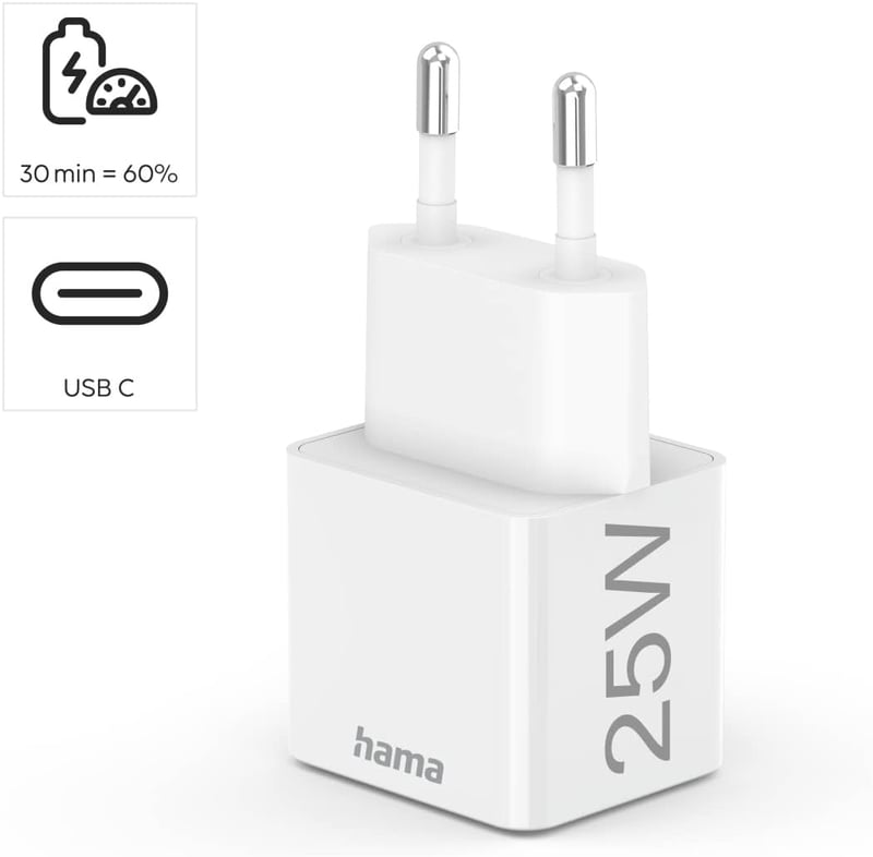 شاحن Hama 25W Power Delivery جداري أبيض - 4