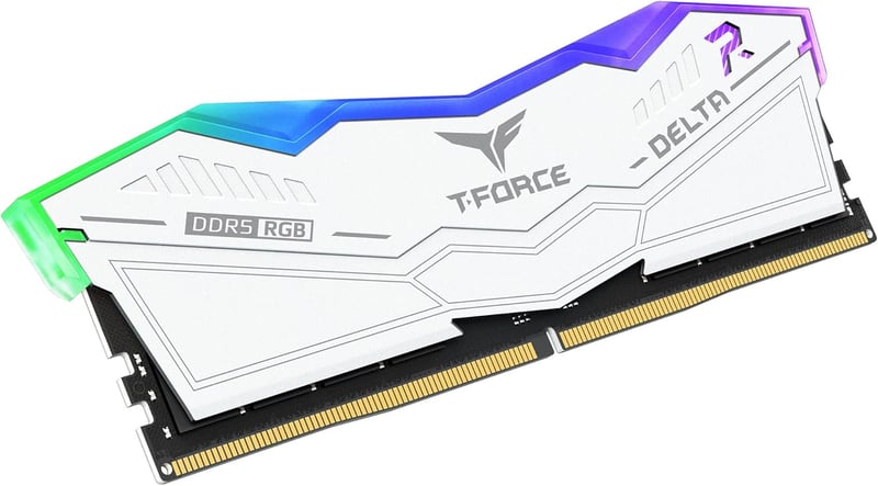 TEAMGROUP T-Force Delta RGB DDR5 32GB (2x8GB) 5600MHz CL36 Desktop Memory White - 6