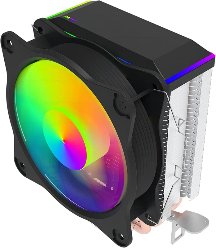 مبرد هوائي للمعالج SAMA KA200D بقدرة 65W مع إضاءة RGB - 11
