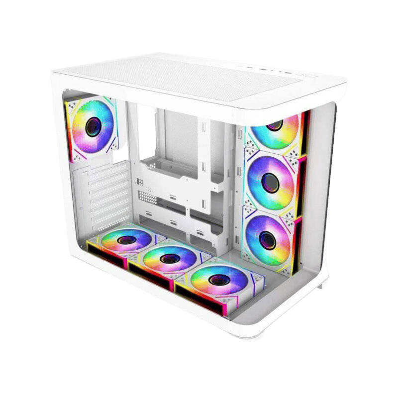SAMA Neview 2851A Mid-Tower ATX Case White Tempered Glass - 4
