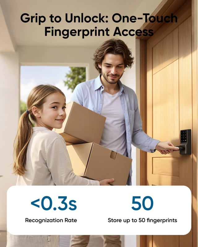 Eufy Smart Lever Lock C33 Fingerprint Wi-Fi Door Lock Black - 4