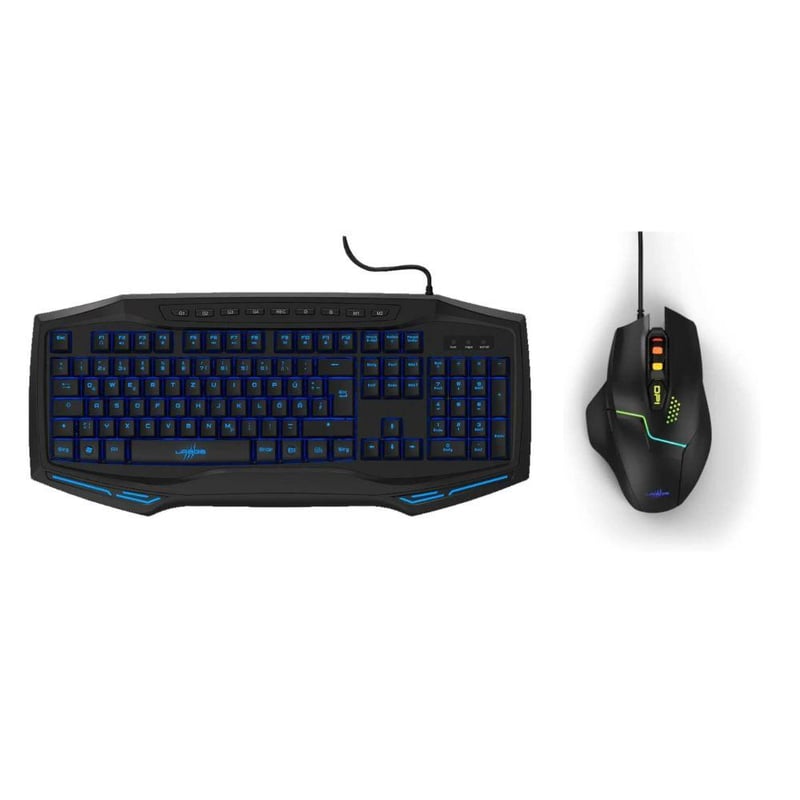 uRage Reaper 111 Gaming Mouse + Exodus 300 Gaming Keyboard Bundle , 7000 DPI Optical Mouse | 500Hz Polling , 6 Programmable Buttons , RGB Lighting , Illuminated Wired Keyboard , USB – Black - 1