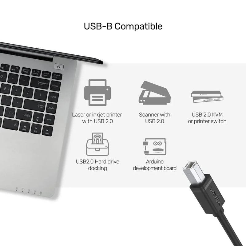 كيبل Unitek USB-A إلى USB-B USB 2.0 1m أسود - 6