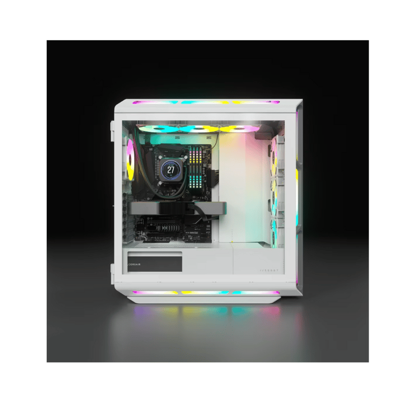 كيس Corsair iCUE 5000T Mid-Tower أبيض زجاج مقسى RGB - 2