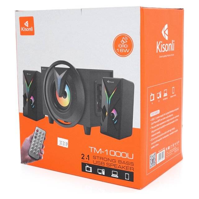 Kisonli 1000U 2.1 16W RGB Speakers - 3