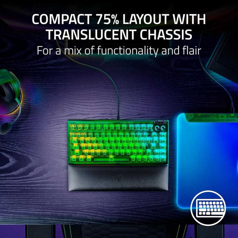 كيبورد Razer BlackWidow V4 75% Orange Tactile Hot-Swappable USB-C RGB - 13