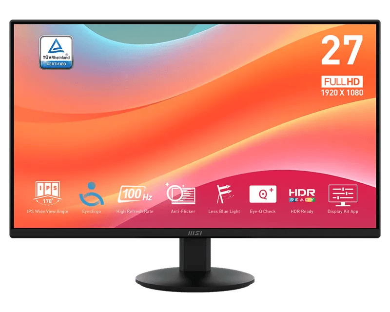 MSI PRO MP272L 27″ 1920x1080 100Hz IPS Monitor - 1