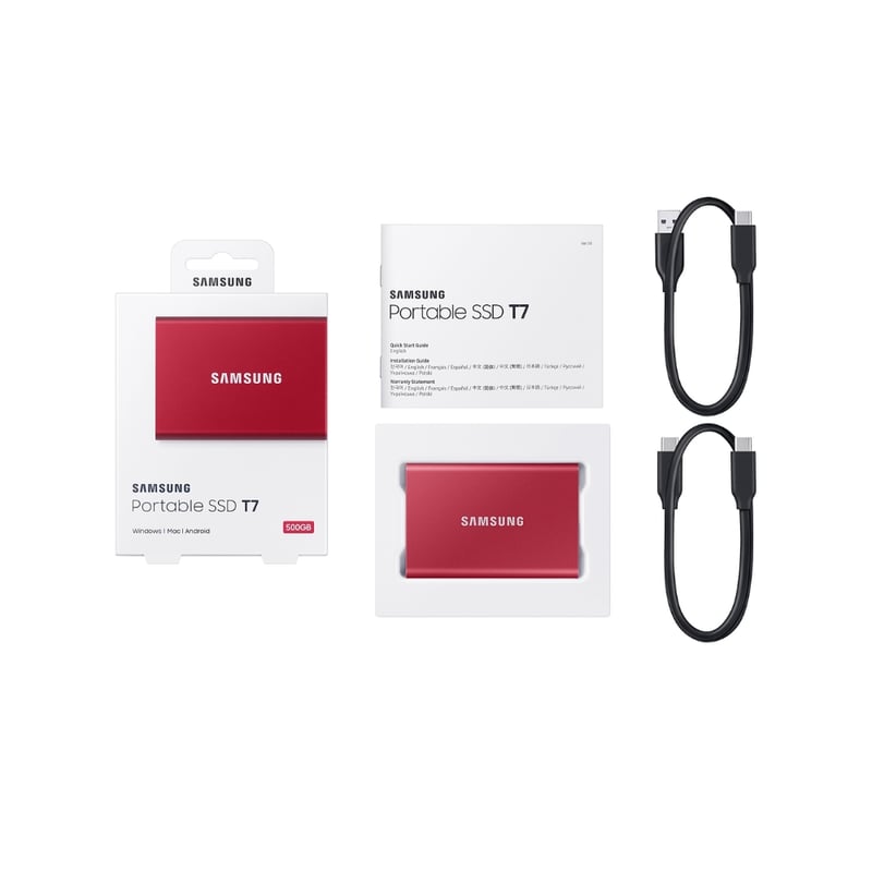 هارد خارجي Samsung T7 500GB USB 3.2 أحمر - 4
