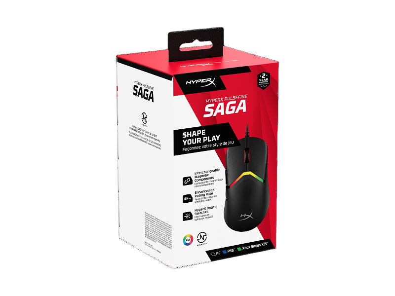 HyperX Pulsefire Saga Wired Gaming Mouse 26K DPI 8KHz RGB - 5