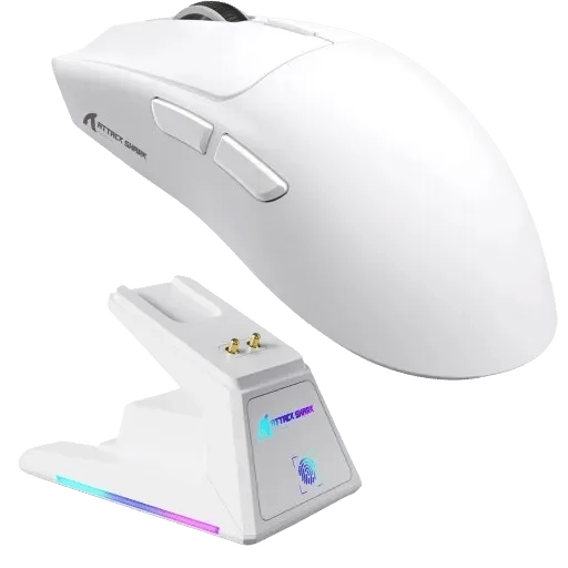 ماوس Attack Shark X1 40000 DPI لاسلكي RGB أبيض - 5
