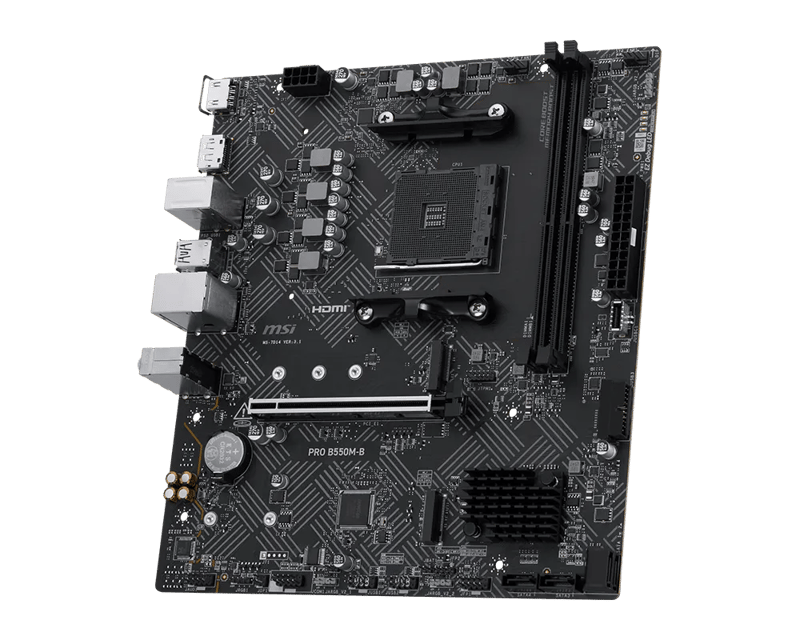 MSI PRO B550M-B AMD AM4 DDR4 Micro-ATX Motherboard - 4