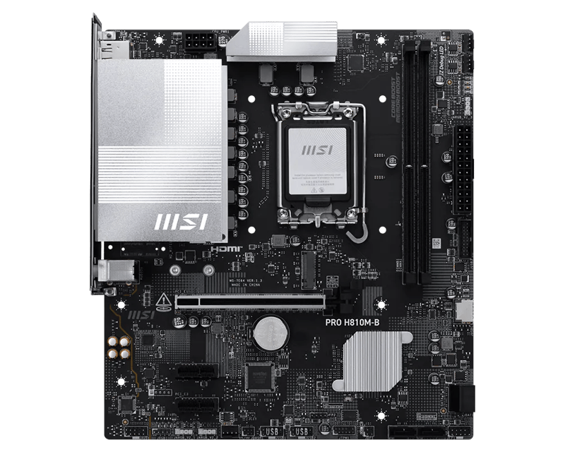 MSI PRO H810M-B LGA 1851 Micro-ATX Motherboard DDR5 PCIe 5.0 2.5G LAN - 3