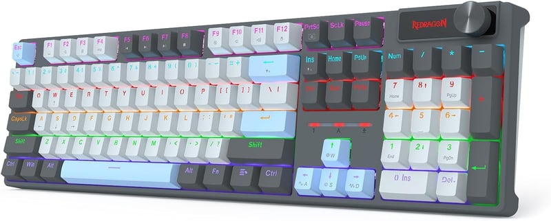 Redragon K718 Full-Size Mechanical Keyboard Red Switch Wired Rainbow Backlit - 1