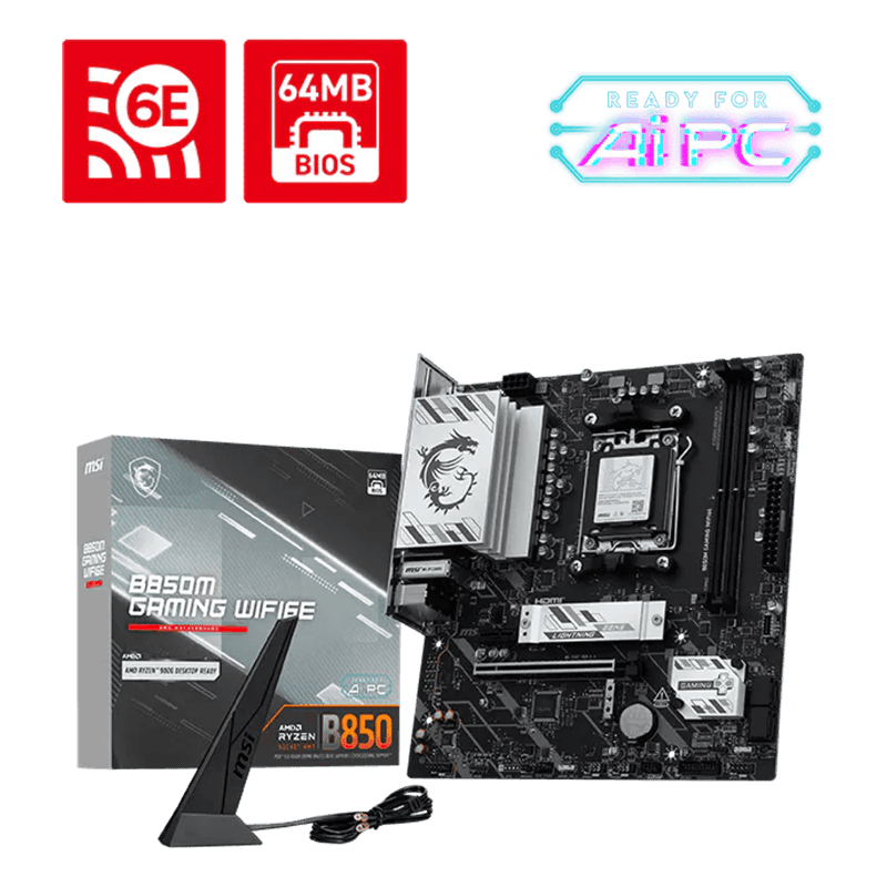 MSI B850M GAMING PLUS WIFI6E AMD AM5 DDR5 Micro-ATX Motherboard - 1