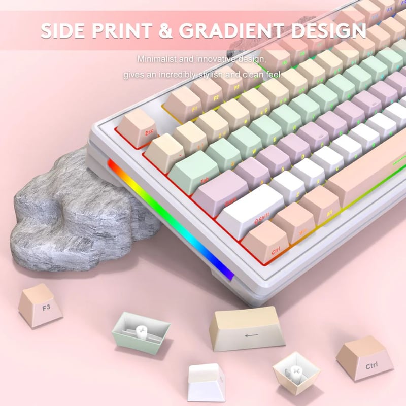 Attack Shark M87 Mechanical Keyboard Wireless 75% RGB Pink Gradient - 4