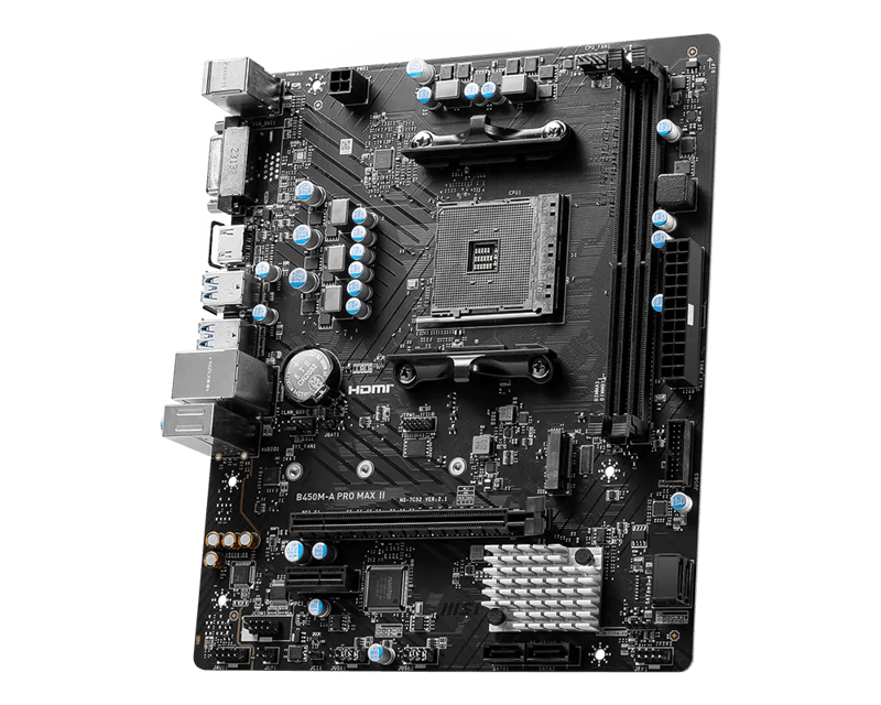 مذربورد إم إس آي B450M-A PRO MAX II مقاس Micro-ATX لمعالجات AM4 بذاكرة DDR4 - 4
