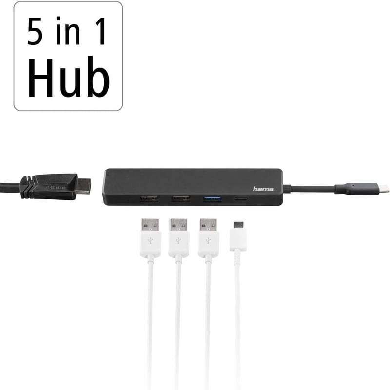 محول USB Hama 5-Port USB-C مع HDMI 4K وشحن USB-C PD - 4