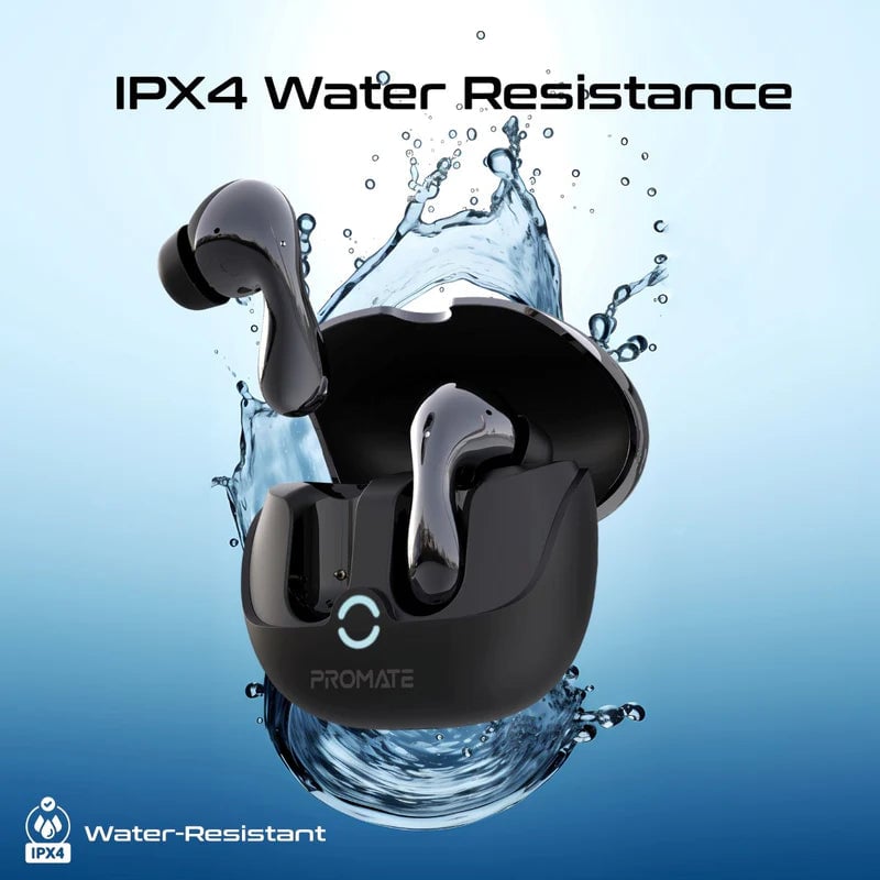 سماعات Promate Baton TWS ANC Bluetooth 5.4 13mm IPX4 6H أبيض - 14
