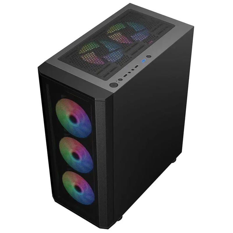 SAMA 3311B Mid-Tower ATX Case Black Tempered Glass - 4