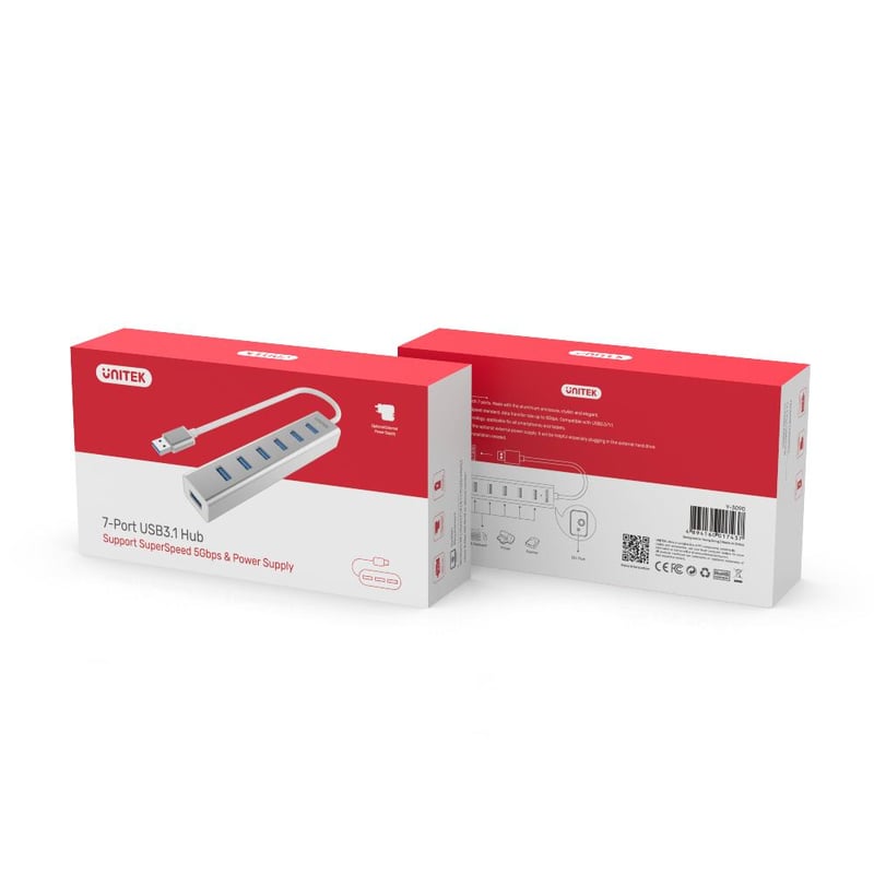 UNITEK Y-3090 7-Port USB 3.0 USB Hub Silver - 15