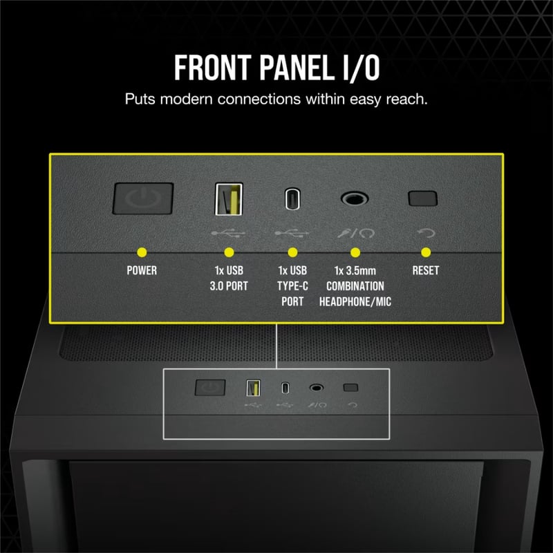 Corsair iCUE 4000D Mid-Tower Case Black Tempered Glass RGB - 7